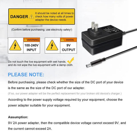 9V 2A Power Adapter That Works With Max Trainer M3 M5 M6 M7 M8 HVT Elliptical And Horizon Fitness Cardio Machines, 6 Ft Cable