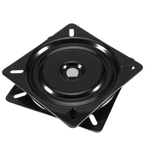 8 Inch Black Swivel Plate Set For Bar Stools Replacement With Ball Bearing Support, Built Tough, Seat Base Mount For Swivel Chairs Or Recliners, Sturdy Iron Construction, Rust Resistant, Quiet Operation, Pack Of 2, black steel swivel plate