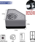 Front view of 4-pack anti-vibration pads for washing machines; gray 3.5in square base, 1.8in tall