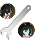 Heavy Duty Tough As Nails Angle Grinder Wrench Set With Smooth Threading And A Sick Tight Lock for quick blade swaps.