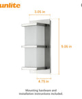 10-Inch LED Horizontal Band Wall Sconce, Color Temperature Selectable 30K/40K/50K, Dimmable, Brushed Nickel Finish, Side View