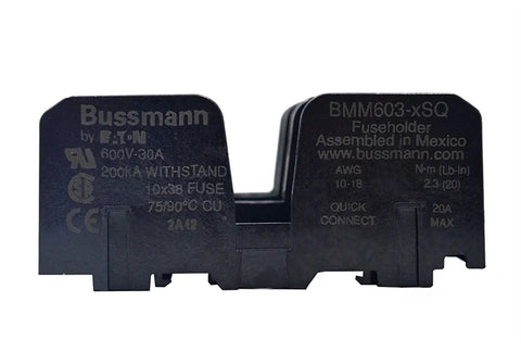 Top-Shelf 30 Amp Fuse Block Accommodates 10 X 38 Millimeter Fuses With 3-Pole Configuration Rated at 600 Volts, close-up view.