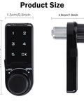 Rock Solid Electronic Cabinet Deadbolt Digital Touch Keypad Password Lock Keyless Entry Panel For Wooden Furniture Doors And Commercial Lockers Zero Hassle Setup dimensions showing keypad and body sizes.