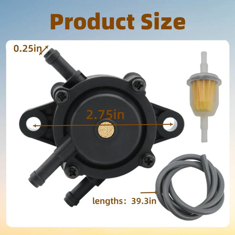 Fuel Pump And Fuel Filter Kit With Fuel Line Replacement For John Deere Lawn Tractors And Honda Includes Pump Filter And Line