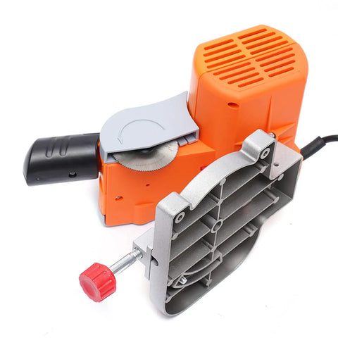 Orange Mini Desktop 0 To 45 Degrees Multi Angle Portable Cutter for arts and crafts with 7800 RPM, gray metal base.