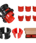 Universal Motorcycle Fork Seal Driver Kit With Twelve Plastic Fork Seal Drivers And Two Steel Bodies For 35 To 50 mm Forks Red All In One Pro Grade Tool For Dirt Bikes And Street Bikes