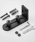 Sliding Barn Door Bottom Floor Guide With Wall Mounted Rollers, Adjustable Stay Roller And Ball Bearings, mounting hardware included