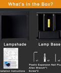 LED Aluminum Outdoor Wall Sconce Dope Cube Light for Patio and House Exterior 6W Waterproof 100 277V Warm White 3000K Two LEDs Black Finish Modern Exterior Wall Lighting components include a lampshade, lamp base, installation tools, and instructions.