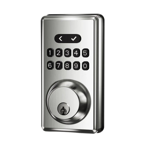Slick Keyless Entry Deadbolt Smart Lock Delivering 100 Guest Codes And Backup Keys For Front Door Straightforward Install Tight Security Shield Weather Proof Touchscreen Interface