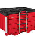 22 Inch 4-Drawer Polymer Tool Box With Quick Adjust Dividers And Modular Storage System visible from the front angle