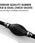 Universal 3/8 Inch Boat Fuel Line Assembly Kit With Primer Bulb And Steel Hose Clamps Dual Check Valves Triple Sealing