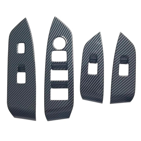 Mazda CX-5 Interior Window Switch Panel Cover Door Lock Control Button Trim ABS Carbon Fiber Look Upgrade For 2017-2025 Left Hand Drive North American Version Slick Style Easy Install