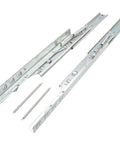 Rock Solid Heavy Duty Extendable Slide Rail Mechanism With Precision Lifting Hinge for square to round dining tables, silver finish.