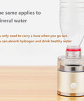 Hydrogen Water Generator Bottle 3 In 1 Portable Ionizer with SPE base and water bottle attached, ideal for on-the-go hydration