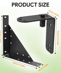 Beefy Sliding Gate Hardware Kit For 1 To 2 Inch Thick Wood Gates With Adjustable Guide Roller And Outer Corner Bracket Built Tough For Wood Fences Deck Gates Easy Install And Smooth Sliding, black steel brackets