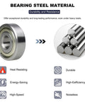 Diagram of bearing steel material showing 10 Pack 6200 ZZ Double Metal Seal Deep Groove Ball Bearings with durability features.