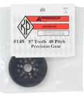 48 Pitch 87T Spur Gear For RC Cars 1 By 12 And 1 By 10 Scale Upgrade, durable replacement for smooth power transfer, in packaging.