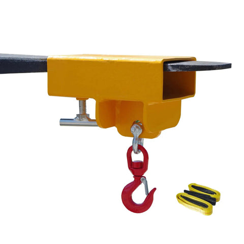 Forklift Lifting Hook Attachment With 2200 Lbs Capacity Single Fork Pocket Swivel Hook And Large T Screw Design Portable