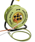 Heavy Duty Power Stations Cord Reel with 50 Foot 14/3 Gauge Cord six grounded outlets built in circuit breaker lighted switch