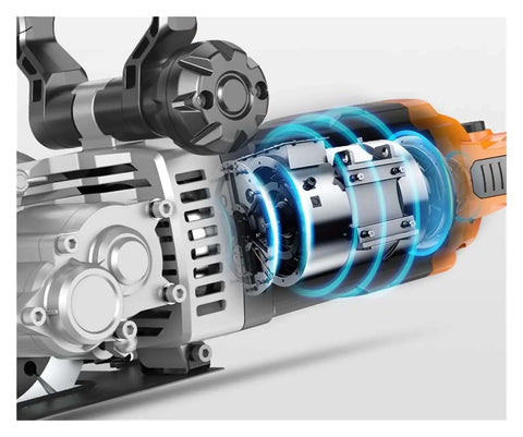 Close-up of the motor inside the Heavy Duty 4800W Electric Wall Grooving Machine Pro Wall Chaser and Slot Cutter.