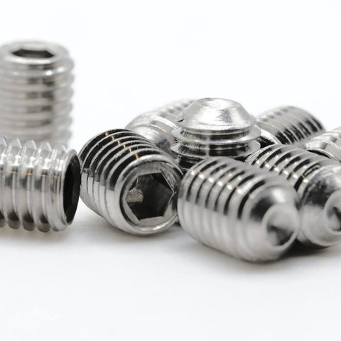 Top Shelf Replacement Set Screws Snug Fit For Delta Rp25620 Faucet Hardware Kit heavy duty metal fasteners close-up view of stainless steel set screws.