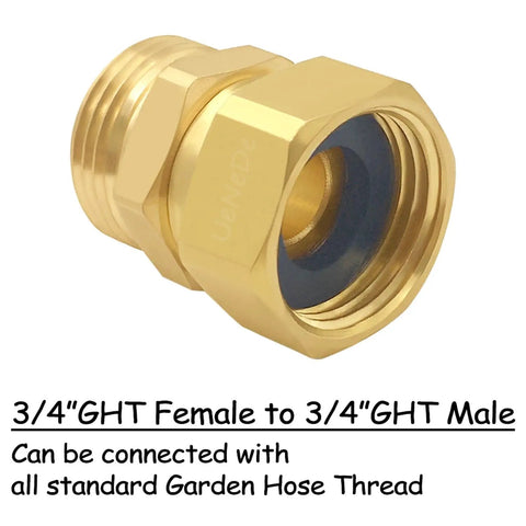 Three Quarter Inch GHT 360 Degree Swivel Hose Fitting Anti Twist Adapter Male To Female Garden Hose Connector With Rotating Joint No Kink Design Hex Nut For Easy Tightening And Quick Install brass 3/4 GHT