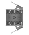Top view of 2-Gang Non-Metallic PVC New Construction Junction Box With 32.5 Cu In Capacity, nail-on J-Box, gray, 10 pack