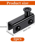 Adjustable Glass Door Pivot Hinge Clamp Kit For 3-6mm Cabinet Glass Doors No Drilling, black clamp dimensions shown