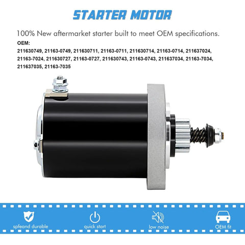 Heavy Duty Bolt On Engine Starter For FR691V FR730V FH491V FS481V FS541V FS600V FS604V 211630711 211630714 steel gear