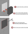 Installation steps for Recessed Shower Niche Insert Stainless Steel Square Wall Organizer For Shampoo And Bathroom Essentials