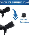 Adapter for Shock Mount For Condenser Microphones 47 To 53 mm Diameter showing 3/8"-5/8" screw adapter and fittings.