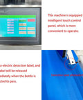 Kickstart Your Production With This High Speed Automatic Round Bottle Labeling Machine Featuring An Adjustable Desktop Conveyor That Hauls Two Hundred Bottles Per Minute Without Breaking A Sweat For Smooth Packaging Results All Day Long, featuring a touch control panel and photo-electric detection.