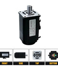 Front and side views of Beefy 1000W 220V AC Servo Motor Kit With Magnetic 17 Bit Absolute Encoder And T3D 20A Driver High Torque