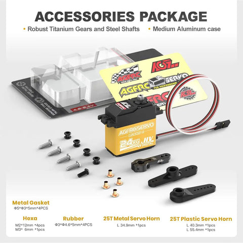 Beefy 24Kg Digital High Torque Programmable Metal Gear Steering Servo accessories for 1/10 RC cars with aluminum housing
