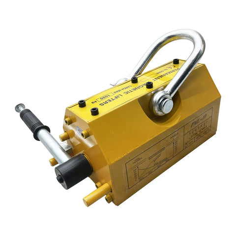 Hardcore Heavy Duty Magnetic Lifter With Sure Grip Release Handle And 2200 Lbs Capacity Solid As Nails Steel Plate Grabber Top Shelf Crane Hoist Tool in yellow