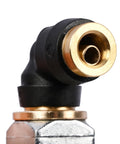 Close-up of Air Toggle Switch Pneumatic Control Valve BA14500 compatible with Peterbilt truck, featuring brass components.