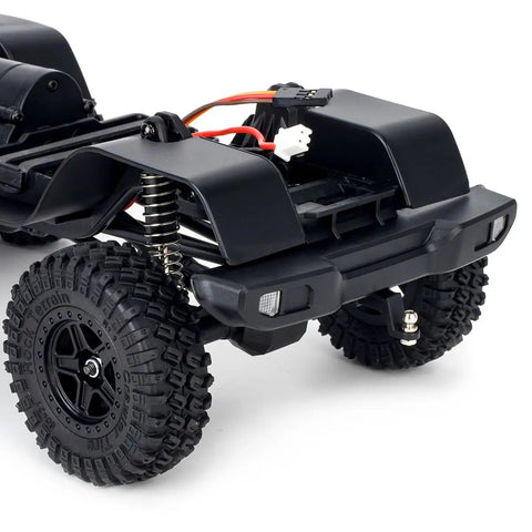 Rear view of Hardcore Nylon Crawler Chassis Frame With Gearbox Assembled Upgrade Kit for one eighteenth scale RC crawlers.