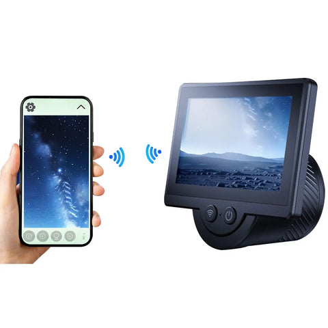 WiFi Eyepiece For Telescope With Slick 4.3 Inch HD Screen And 1080P Real Time Imaging connected to smartphone wirelessly