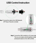USB control instruction for 1 Meter WS2812B RGB LED Strip Light Bundle With USB Controller And Extension Cable For Bambu Lab X1 P1P P2S H2D