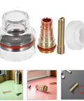 Premium Tig Welding Glass Cup Kit For Wp17 And Wp18 Torch Nozzles featuring clear glass cup and gas dispersion components.