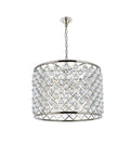 Hella Sweet Madison 8 Light Pendant With Royal Cut Crystals Polished Nickel Finish Transitional Hanging Lamp E12 Base Solid Pick For Dining And Living Room. Stylish pendant with crystal accents.