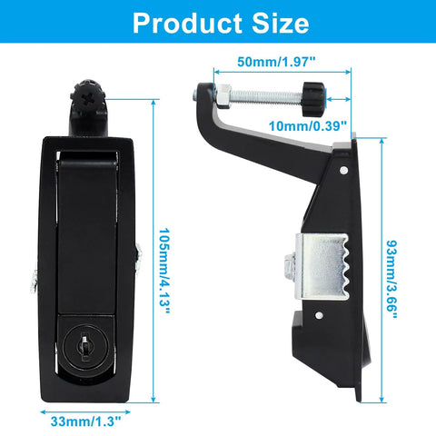 Built Tough No Sweat Compression Latch Locks 2 Pack Black Zinc Alloy Cabinet Hardware Rust Proof Adjustable Strike Plate Smooth Operation Fastener For Toolboxes And Garage Projects