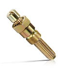 Straight From The Shop Heavy Duty Piston Stop Tool And Tdc Locator Screw Built Tough For 14Mm Spark Plugs, brass material close-up.