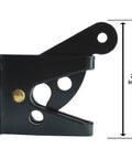 Built Tough Single Sided Wood Fence Gate Latch With Straight Up Rustproof Marine Coating, side view, 2 5/8 inch size.