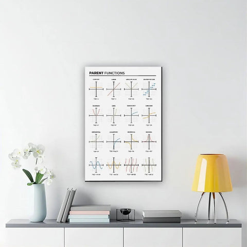 Chill Math Cheat Sheet Poster For High Schoolers Parent Functions Canvas Wall Art Unframed 16 By 24 Inches Bedroom Office Decor