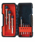 Bosch GT3000 8‑pc glass and tile bit set in blue case with carbide-tipped bits