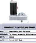 High-Performance RV Slide Out Actuator Motor Replacement Assembly for Through-Frame Systems with 18:1 Gear Ratio and 12V DC Power