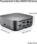 Universal Thunderbolt 4 Docking Station, 13-In-1 Usb C Hub With 280W Output, showing ports and design in sleek silver finish.
