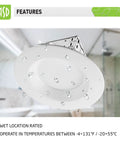 12 Pack 6 Inch LED Recessed Lights With Integrated Junction Box, wet location rated, shown installed in a bathroom.