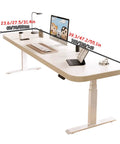 Slick Electric Sit Stand Desk With Three Smart Memory Presets And Cool Anti Collision Guard Heavy Duty Platform For Your Home Office Rig With Smooth Height Tweaking And No Sweat Assembly Ready, shown with computer and accessories.